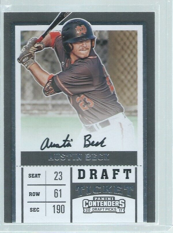 AUSTIN BECK 2017 CONTENDERS DRAFT PICKS TICKET ON CARD AUTO PROSPECT
