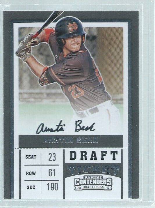 AUSTIN BECK 2017 CONTENDERS DRAFT PICKS TICKET ON CARD AUTO PROSPECT