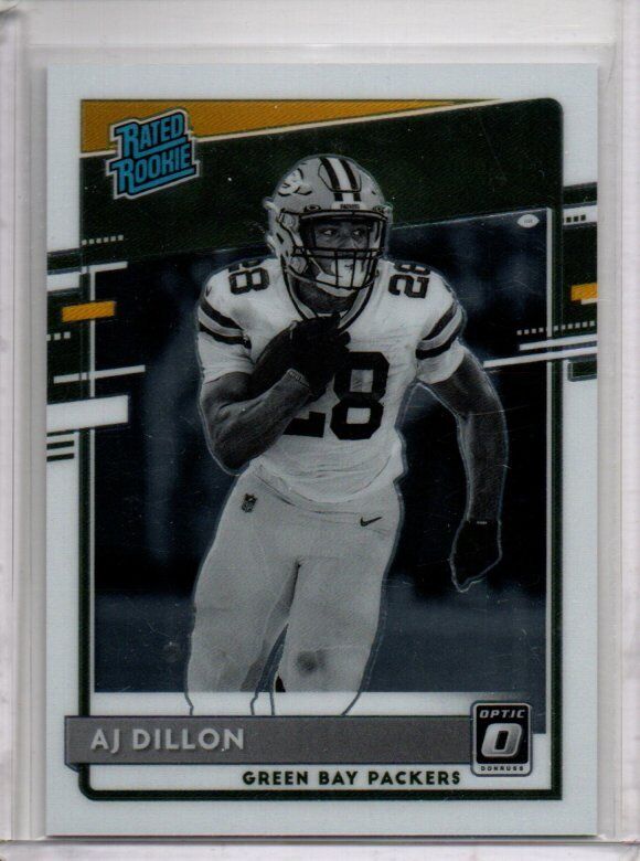 AJ DILLON 2020 PANINI DONRUSS OPTIC SP NEGATIVE PHOTO VARIATION SP RC #324