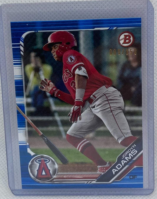 JORDYN ADAMS 2018 TOPPS BOWMAN PROSPECT BLUE #D 009/150