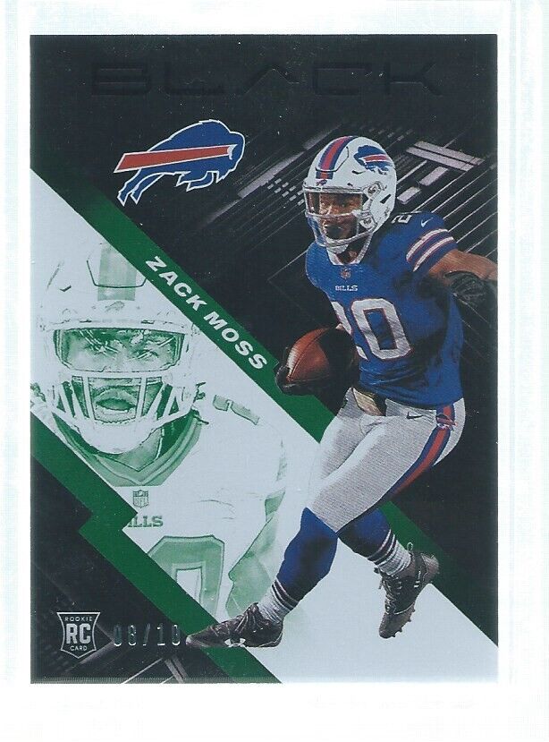 ZACK MOSS 2020 PANINI BLACK EMERALD RC #D 8/10