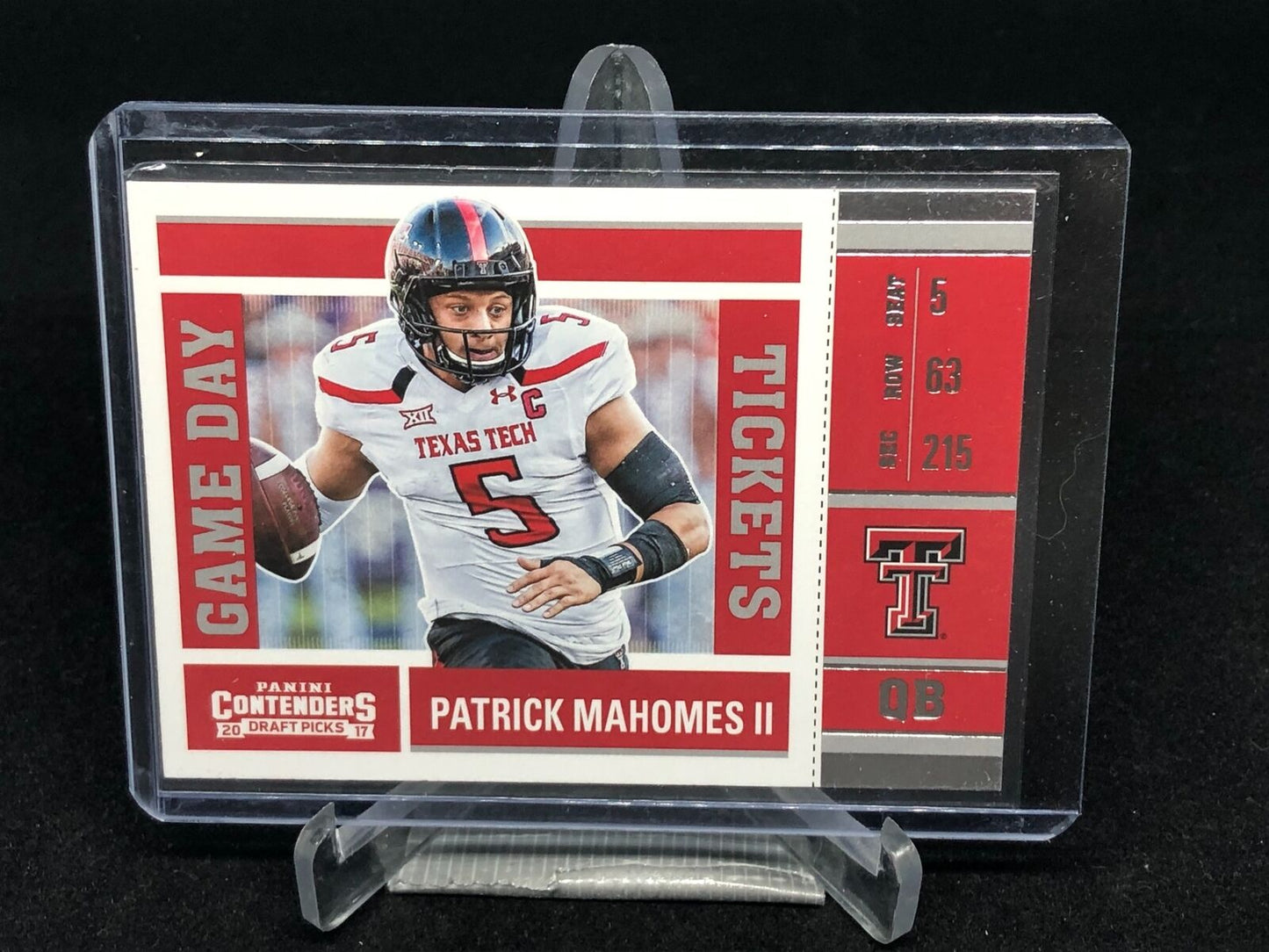 PATRICK MAHOMES II 2017 PANINI CONTENDERS DRAFT PICKS GAME DAY TICKET RC # 15