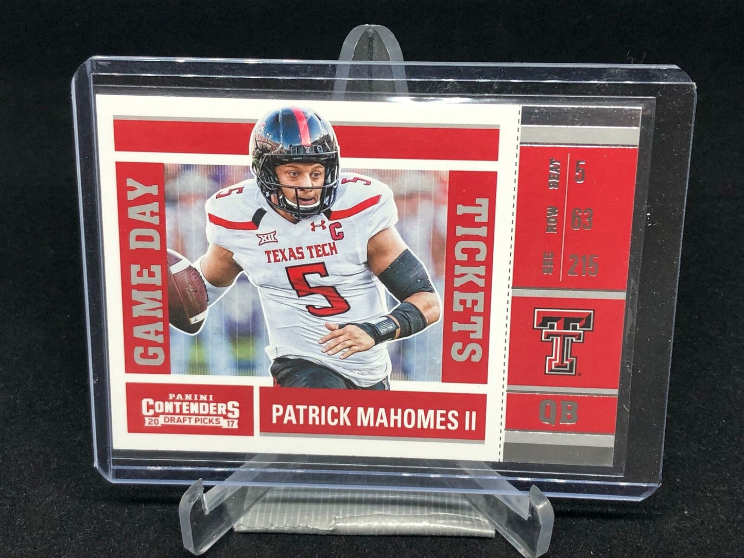 PATRICK MAHOMES II 2017 PANINI CONTENDERS DRAFT PICKS GAME DAY TICKET RC # 15