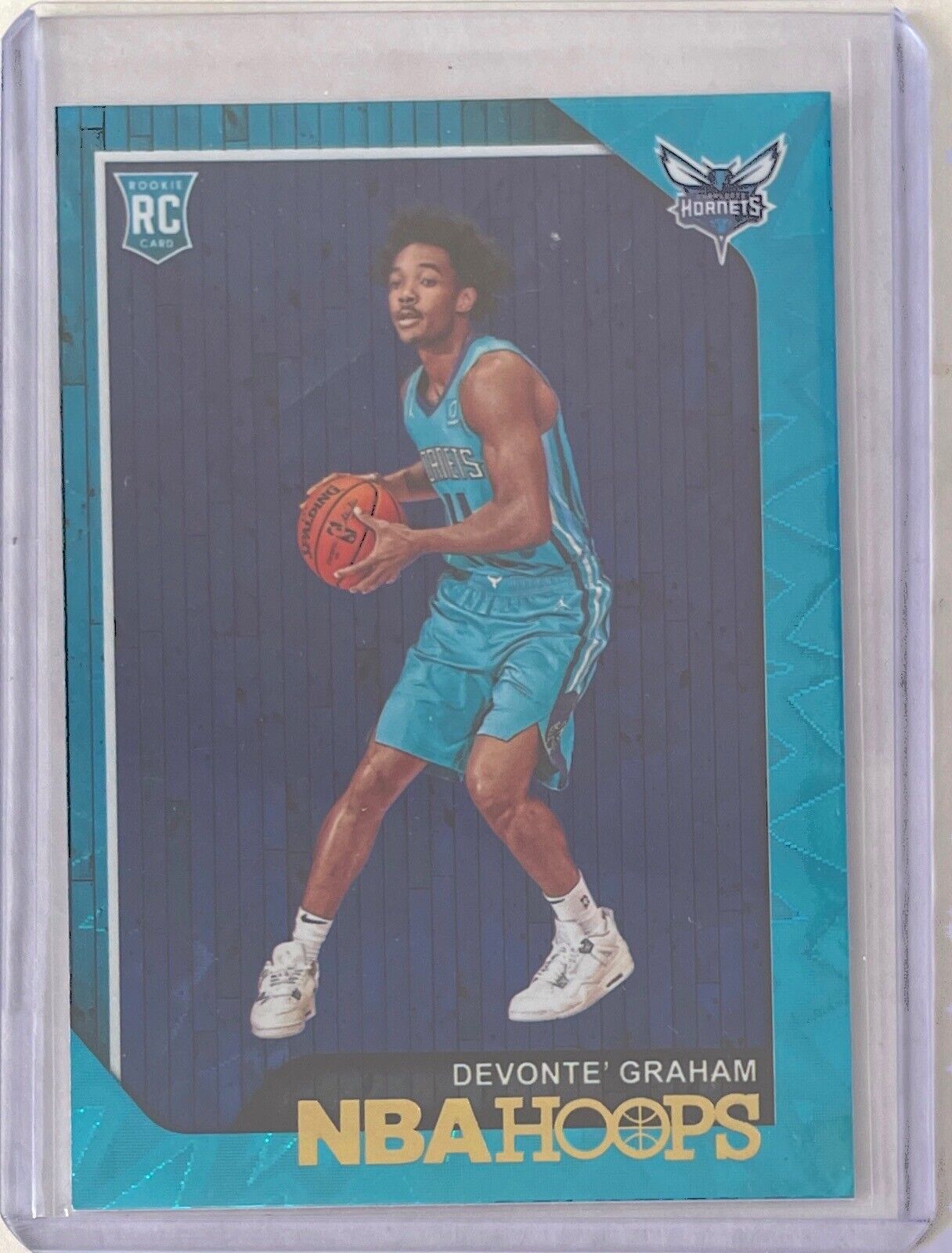 DEVONTE' GRAHAM 2018-19 PANINI HOOPS TEAL EXPLOSION ROOKIE RC #253