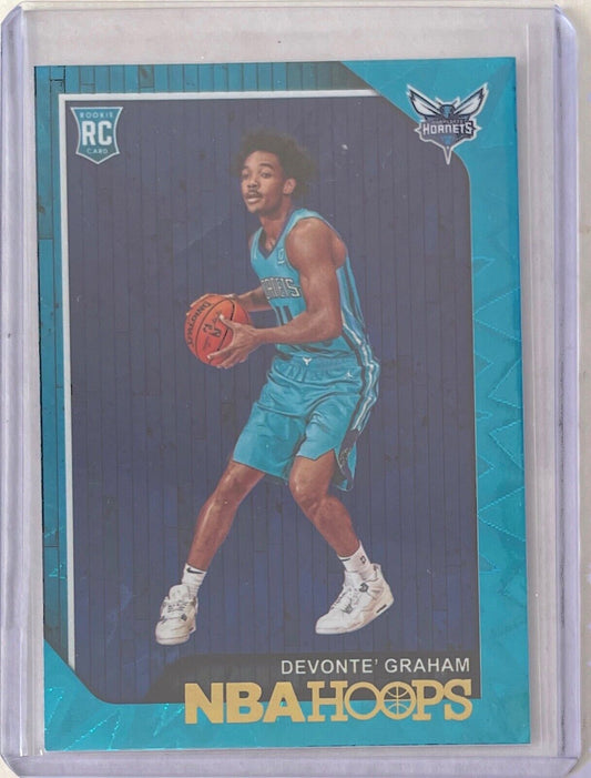 DEVONTE' GRAHAM 2018-19 PANINI HOOPS TEAL EXPLOSION ROOKIE RC #253
