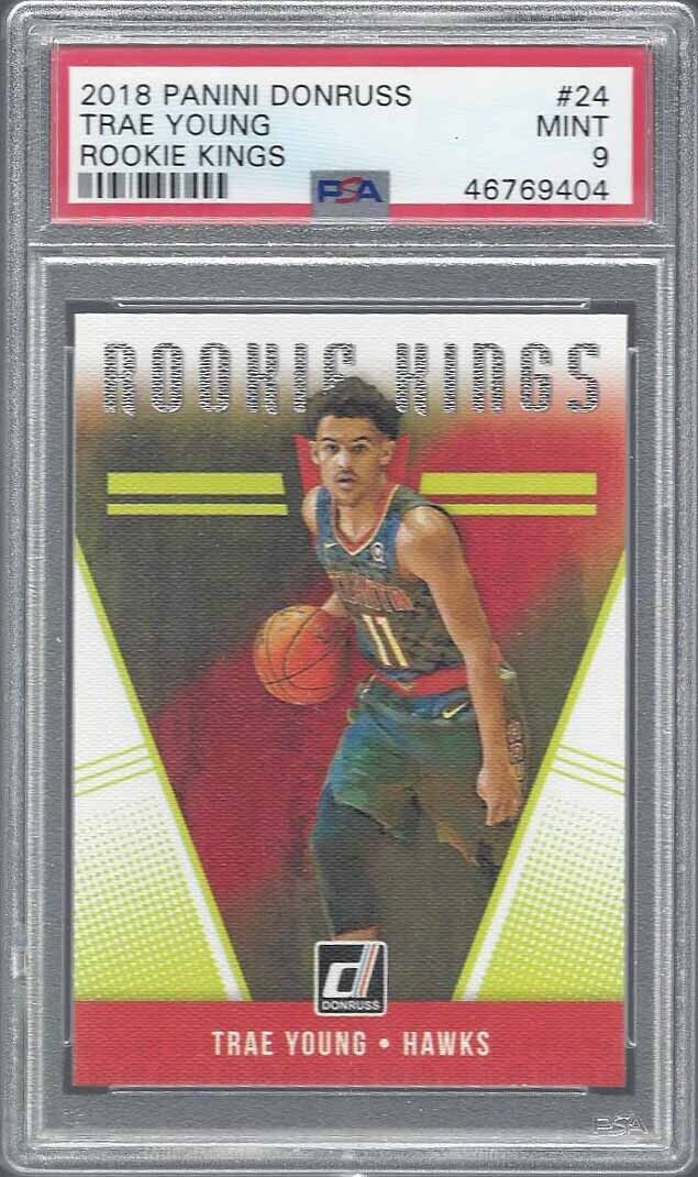 TRAE YOUNG 2018-19 PANINI DONRUSS ROOKIE KINGS RC #24 PSA 9 MINT
