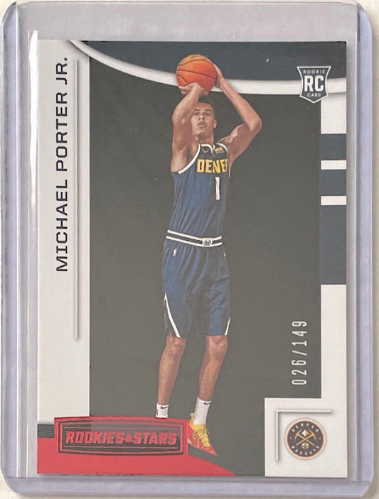 MICHAEL PORTER JR. 2018-19 CHRONICLES ROOKIES & STARS RED ROOKIE RC #D 26/149