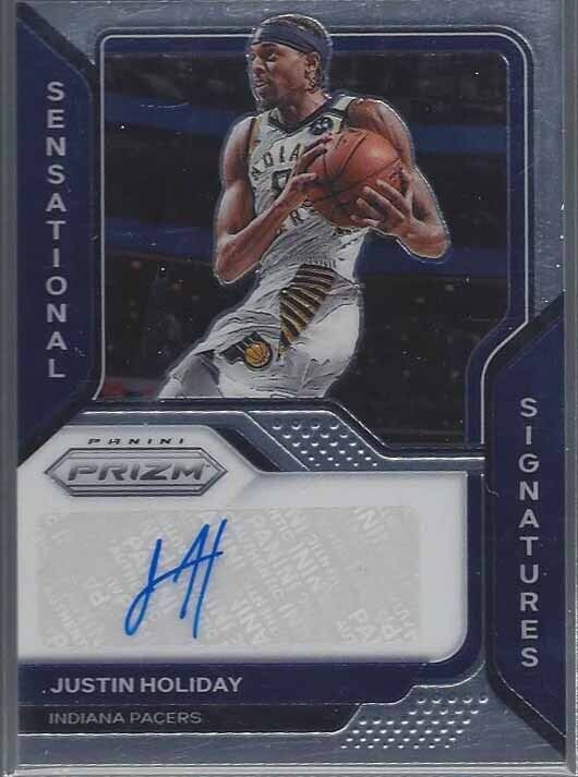JUSTIN HOLIDAY 2020-21 PANINI PRIZM PACERS SENSATIONAL SIGNATURES AUTO