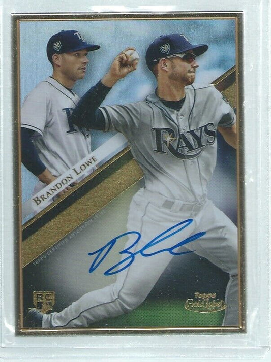 BRANDON LOWE 2019 TOPPS GOLD LABEL ON CARD AUTO ROOKIE RC