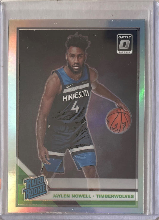 JAYLEN NOWELL 2019-20 PANINI DONRUSS OPTIC HOLO SILVER PRIZM ROOKIE RC #155