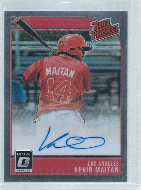 KEVIN MAITAN 2018 DONRUSS OPTIC RATED PROSPECT ON CARD AUTO