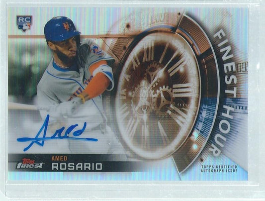 AMED ROSARIO 2018 TOPPS FINEST HOUR ON CARD AUTO REFRACTOR ROOKIE RC