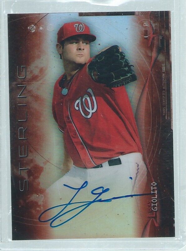 LUCAS GIOLITO 2014 BOWMAN STERLING ON CARD AUTO PROSPECT ORANGE REFRACTOR #D /75