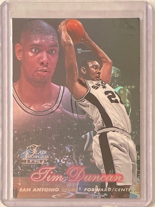 TIM DUNCAN 1997-98 FLEER FLAIR SHOWCASE STYLE ROW 2 ROOKIE RC #5