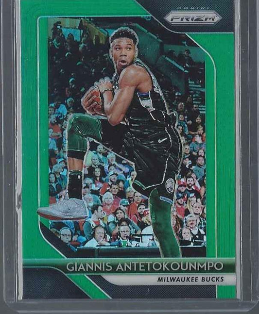 GIANNIS ANTETOKOUNMPO 2018-19 PANINI PRIZM GREEN PRIZMS #296