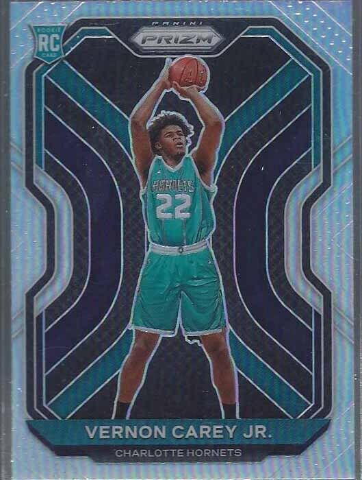 VERNON CAREY JR  2020-21 PANINI PRIZM HORNETS ROOKIE SILVER PRIZMS SP RC #269