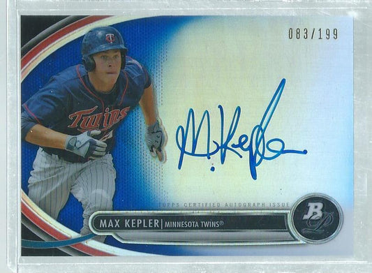 MAX KEPLER 2013 BOWMAN PLATINUM ON CARD AUTO PROSPECT REFRACTOR BLUE #D 83/199