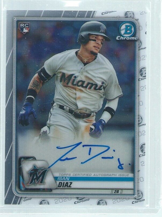 ISAN DIAZ 2020 BOWMAN CHROME ON CARD AUTO ROOKIE RC