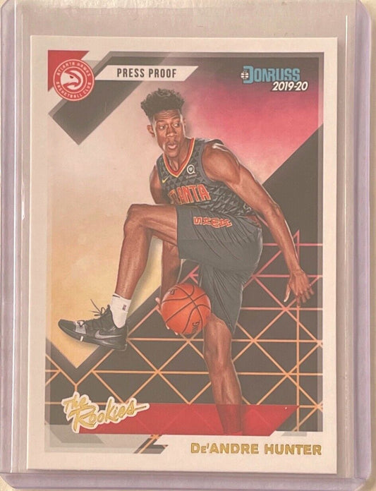 DE'ANDRE HUNTER 2019-20 PANINI DONRUSS THE ROOKIES PRESS PROOF ROOKIE RC #4