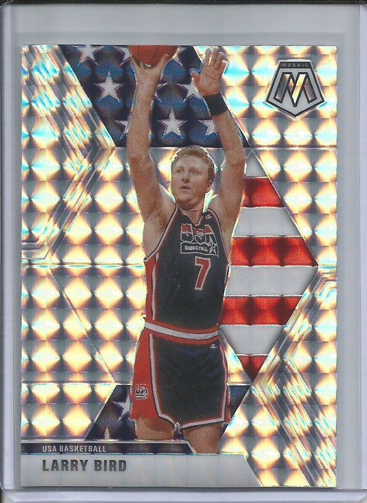 LARRY BIRD 2019-20 PANINI MOSAIC SILVER WAVE PRIZM USA #254
