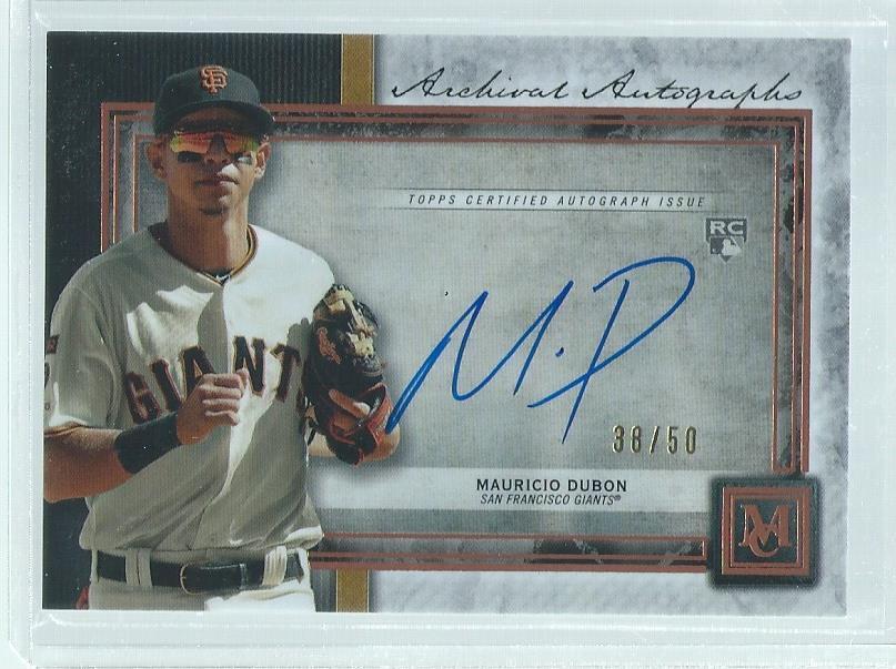 MAURICIO DUBON 2020 TOPPS MUSEUM BRONZE ARCHIVAL ON CARD AUTO ROOKIE RC #D 38/50