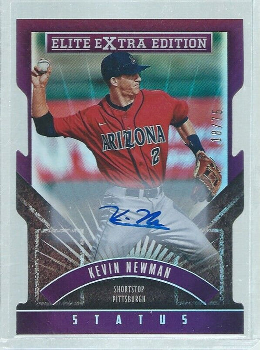 KEVIN NEWMAN 2015 ELITE EXTRA ON CARD AUTO DIE CUT PROSPECT PURPLE #D 18/75