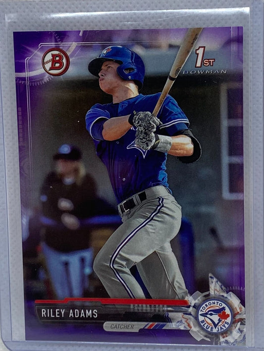 RILEY ADAMS 2017 TOPPS 1ST BOWMAN PROSPECT PURPLE #D 021/250