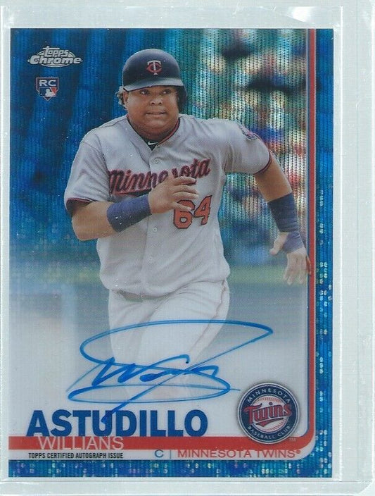 WILLIANS ASTUDILLO 2019 TOPPS CHROME ON CARD AUTO BLUE WAVE REFRACTOR RC #D /250