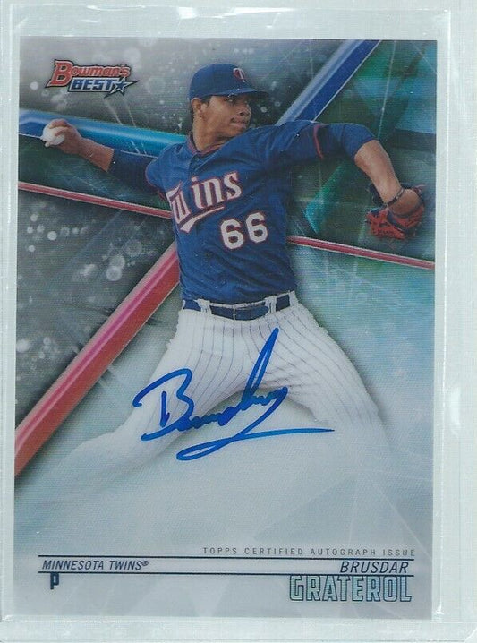 BRUSDAR GRATEROL 2018 BOWMAN'S BEST ON CARD AUTO PROSPECT REFRACTOR