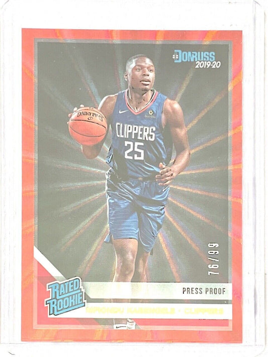 MFIONDU KABENGELE 2019-20 DONRUSS RATED ROOKIE PRESS PROOF RED LASER RC #D /99
