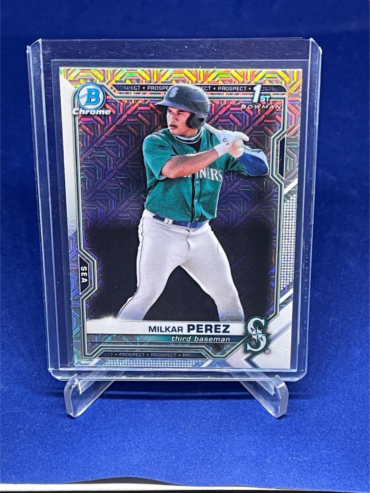 MILKAR PEREZ 2021 TOPPS BOWMAN CHROME 1ST BOWMAN MEGA BOX REFRACTOR # 215