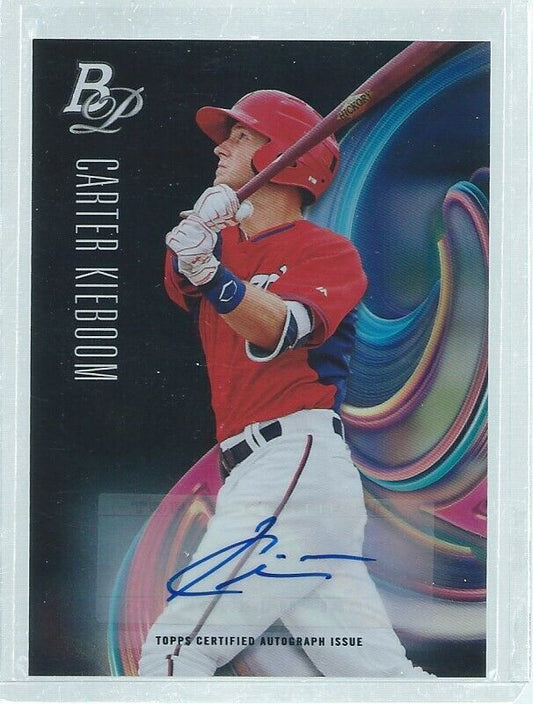 CARTER KIEBOOM 2018 BOWMAN PLATINUM AUTO PROSPECT