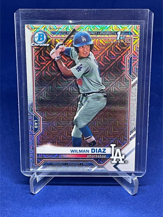 WILMAN DIAZ 2021 TOPPS BOWMAN CHROME 1ST BOWMAN MEGA BOX REFRACTOR # 197