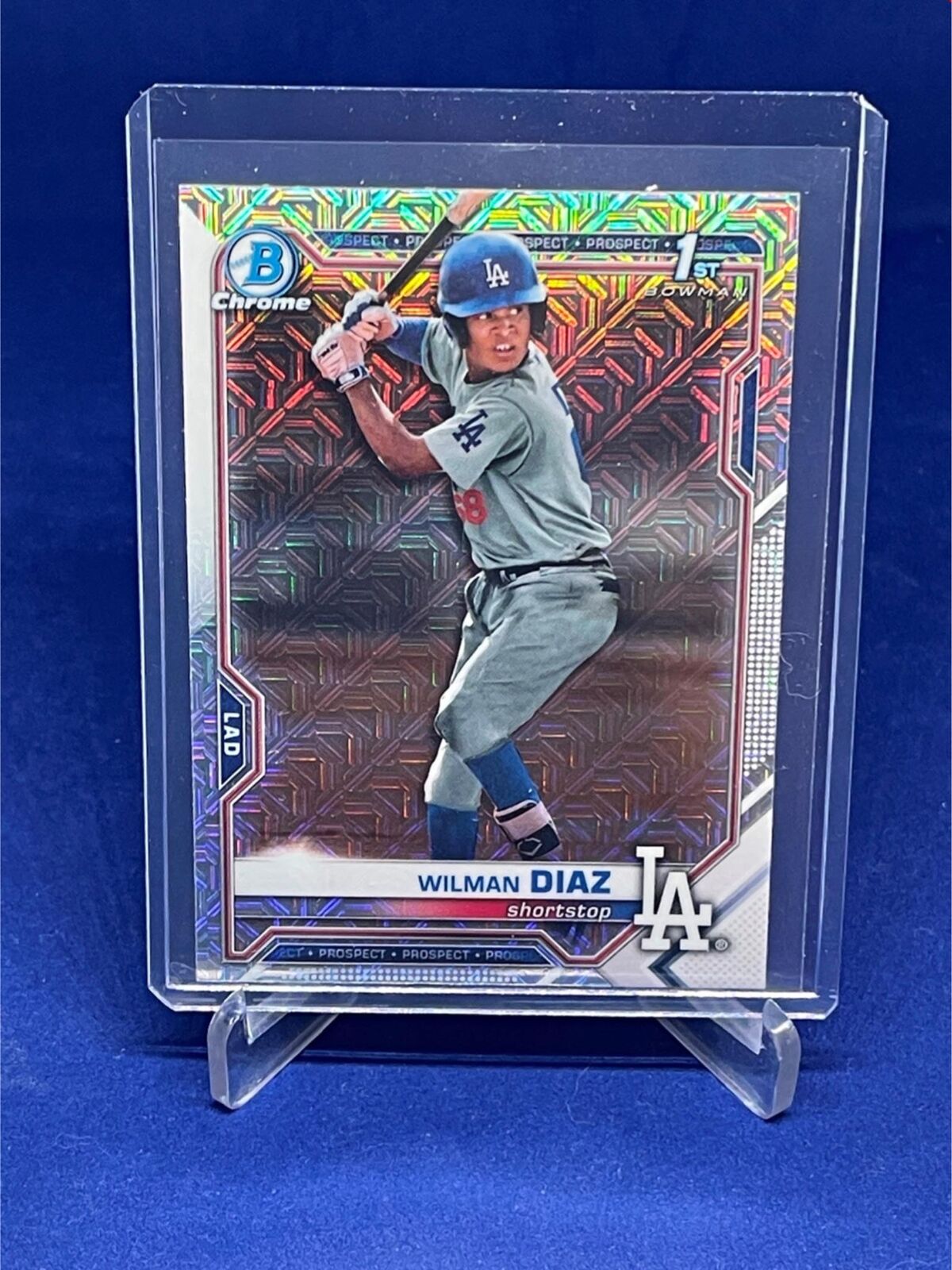 WILMAN DIAZ 2021 TOPPS BOWMAN CHROME 1ST BOWMAN MEGA BOX REFRACTOR # 197