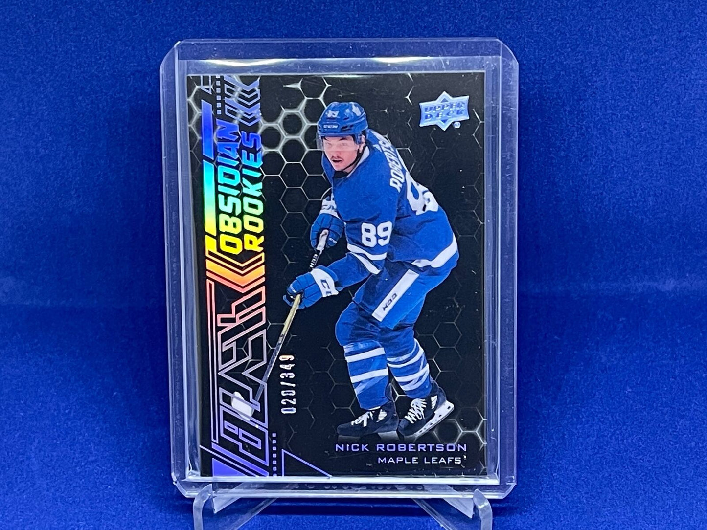 NICK ROBERTSON 2020-21 UPPER DECK BLACK OBSIDIAN ROOKIES RC #D 20/349