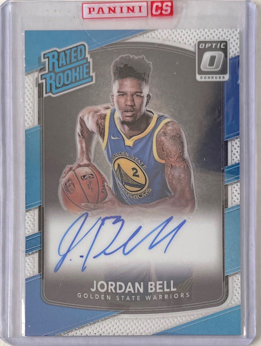 JORDAN BELL 2017-18 PANINI DONRUSS OPTIC RATED ROOKIE ON CARD AUTO RC #163