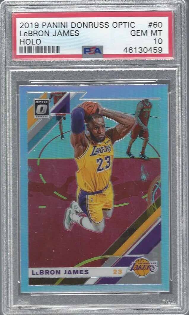 LEBRON JAMES 2019-20 DONRUSS OPTIC SILVER HOLO PRIZM #60 PSA 10 GEM MINT