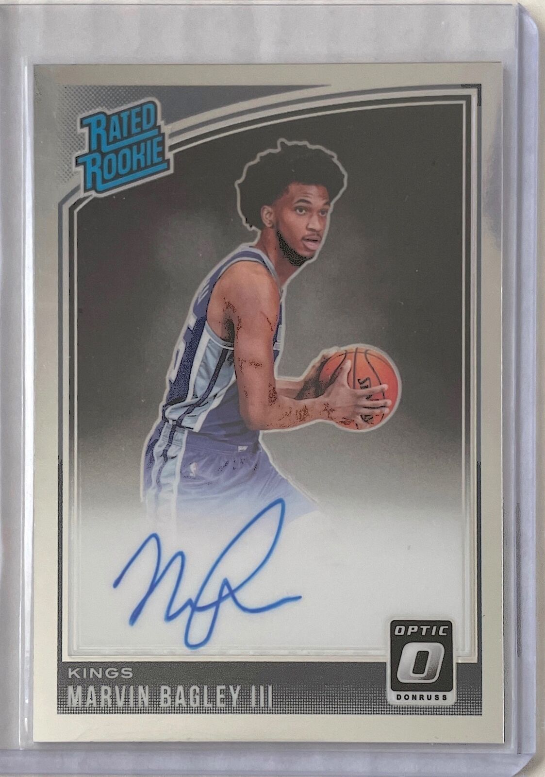 MARVIN BAGLEY III 2018-19 PANINI DONRUSS OPTIC RATED ROOKIE ON CARD AUTO RC #168