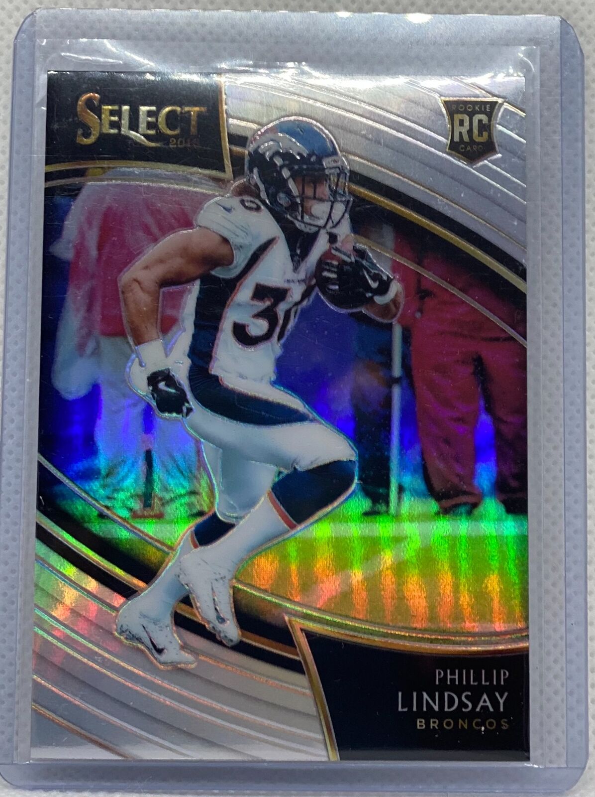 PHILLIP LINDSAY 2018 PANINI SELECT SILVER FIELD LEVEL PRIZM ROOKIE RC #224