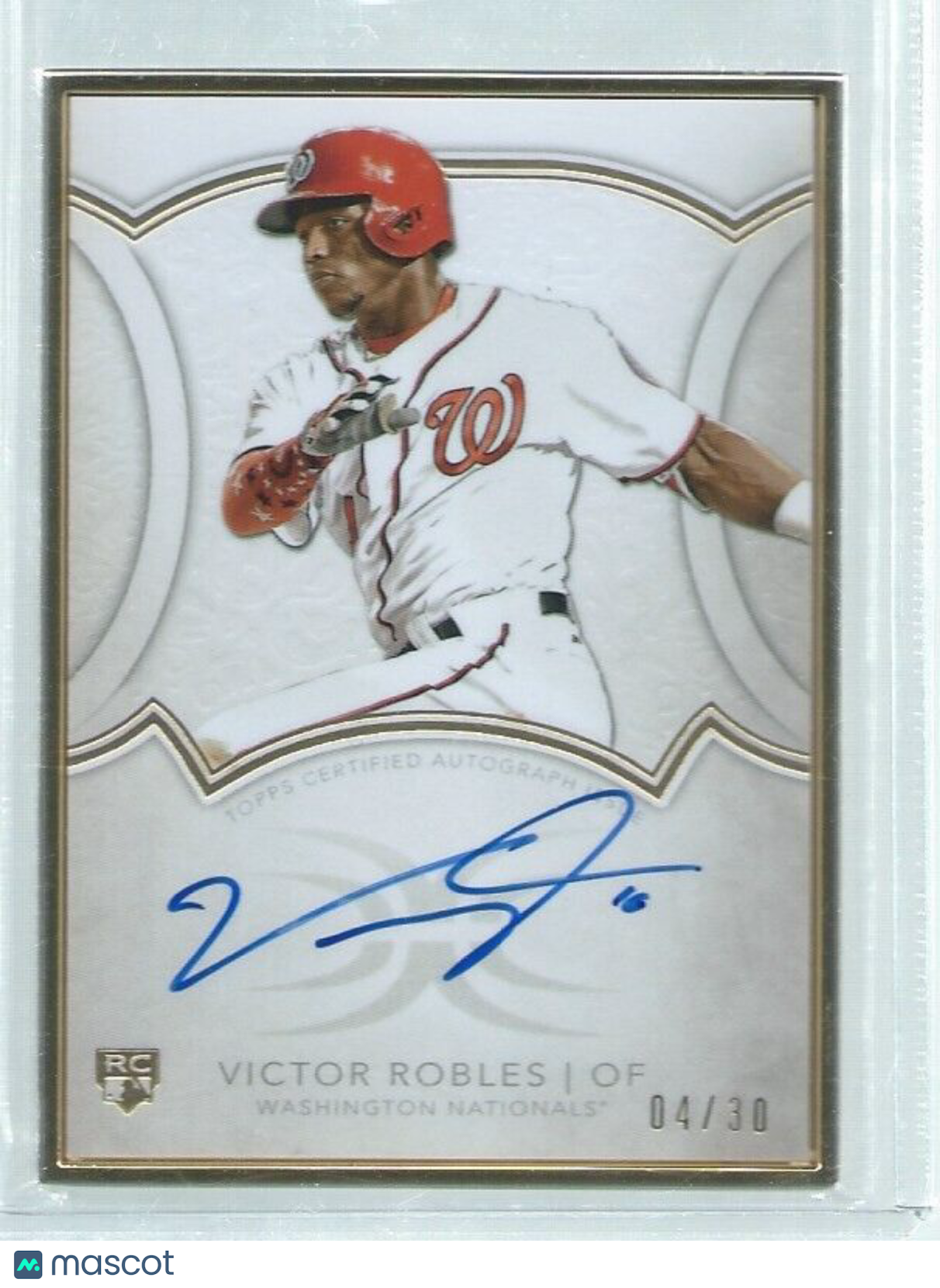 VICTOR ROBLES 2018 TOPPS DEFINITIVE GOLD FRAME ON CARD AUTO ROOKIE RC #D 4/30