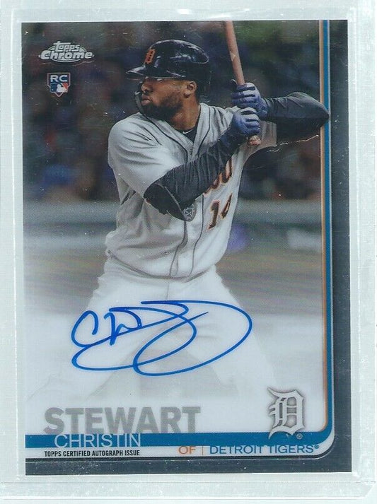 CHRISTIN STEWART 2019 TOPPS CHROME ON CARD AUTO ROOKIE RC