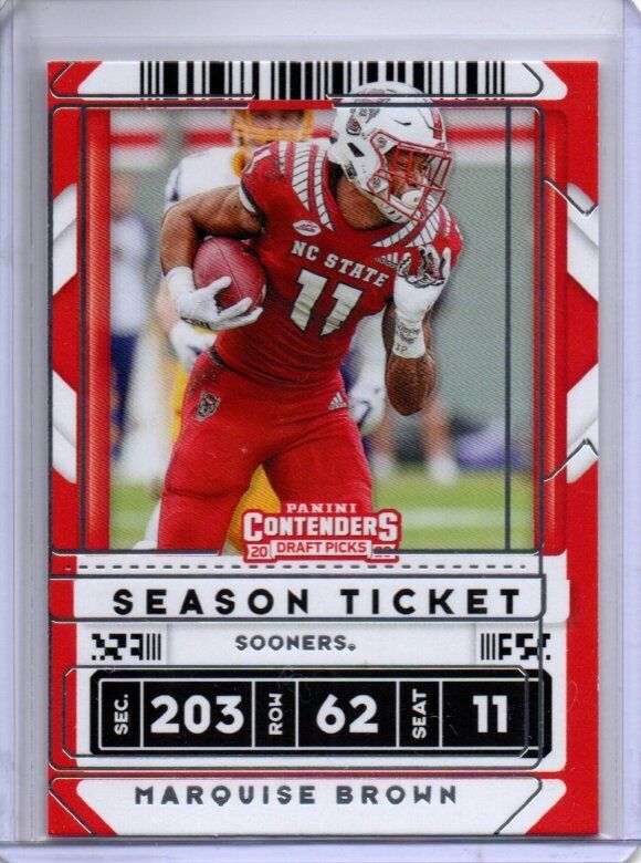 MARQUISE BROWN JAKOBI MEYERS 2020 PANINI CONTENDERS DRAFT PICKS ERROR CARD #45