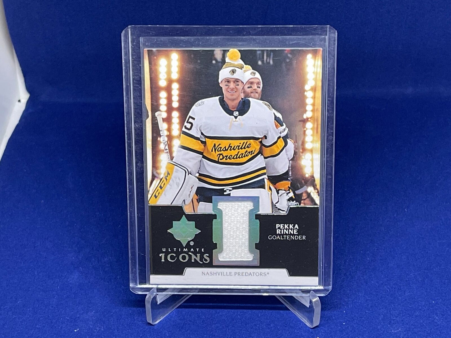 PEKKA RINNE 2019-20 UPPER DECK ULTIMATE COLLECTION ICONS GAME USED JERSEY RELIC