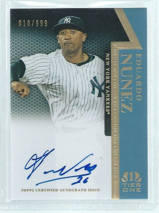 EDUARDO NUNEZ 2011 TOPPS TIER ONE ON CARD AUTO ROOKIE RC #D /999