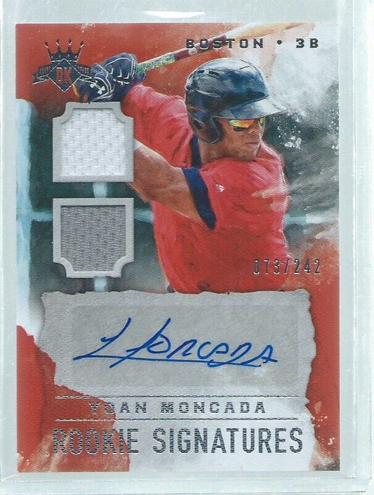 YOAN MONCADA 2019 DIAMOND KINGS DUAL PATCH AUTO ROOKIE RC #D 73/242