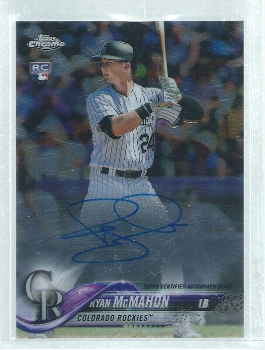 RYAN MCMAHON 2018 TOPPS CHROME ON CARD AUTO ROOKIE RC