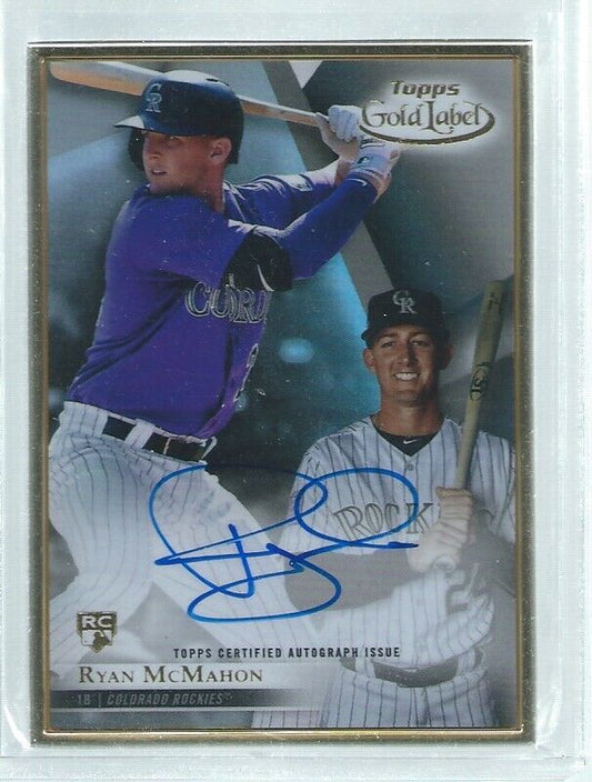RYAN MCMAHON 2018 TOPPS GOLD LABEL ON CARD AUTO ROOKIE RC