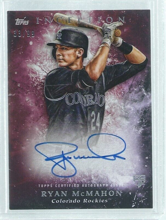 RYAN MCMAHON 2018 TOPPS INCEPTION PURPLE ON CARD AUTO ROOKIE RC #D 33/99