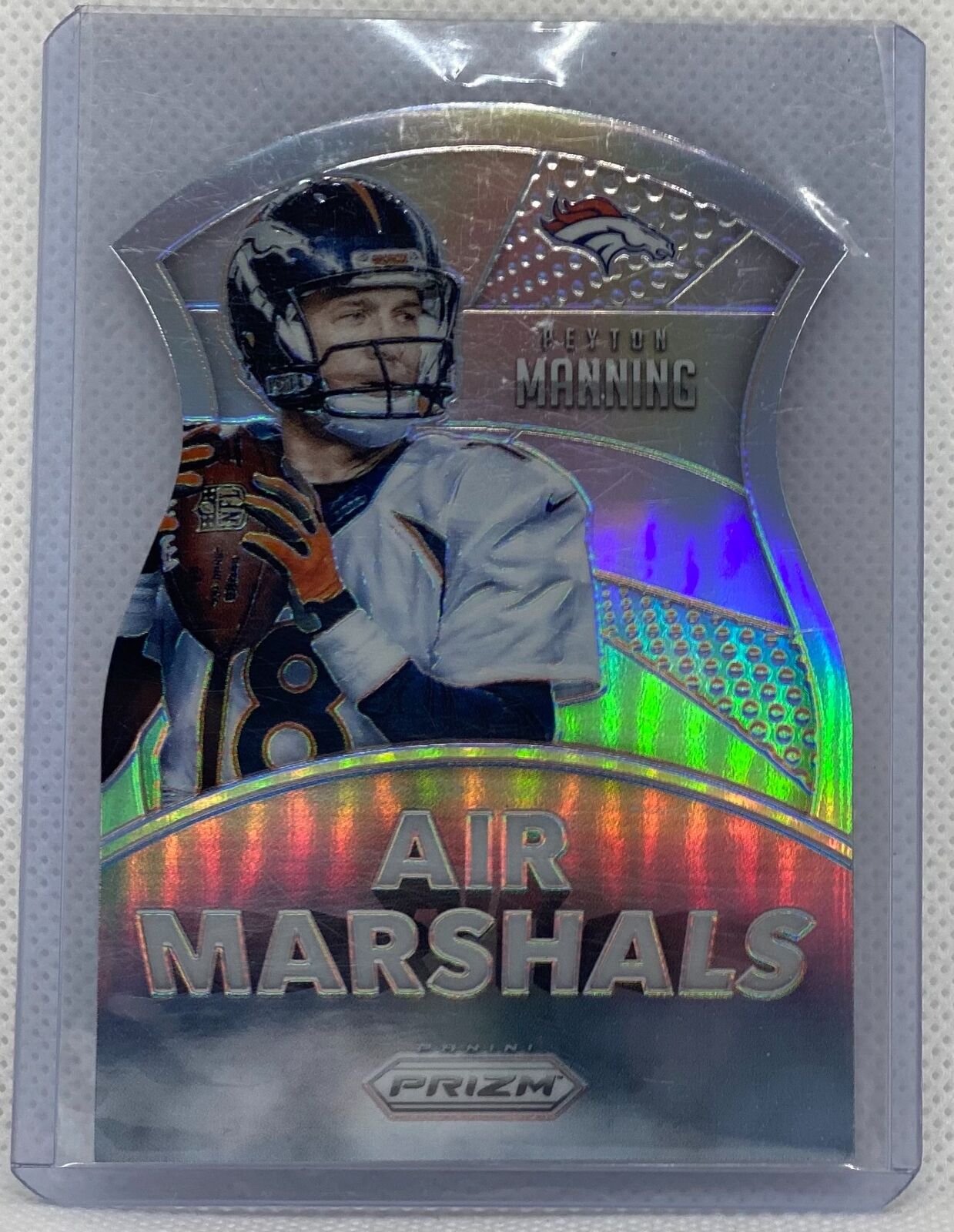 PEYTON MANNING 2015 PANINI PRIZM AIR MARSHALS SILVER PRIZM DIE CUT #2