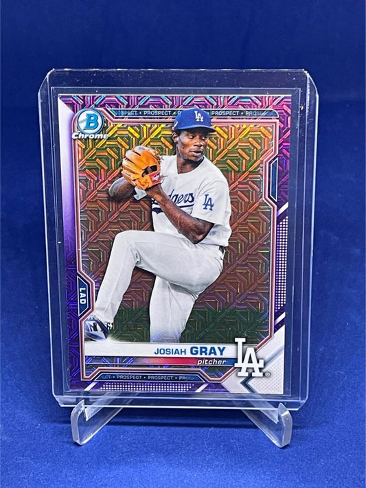 JOSIAH GRAY 2021 TOPPS BOWMAN CHROME PURPLE MEGA BOX REFRACTOR #D 16/250
